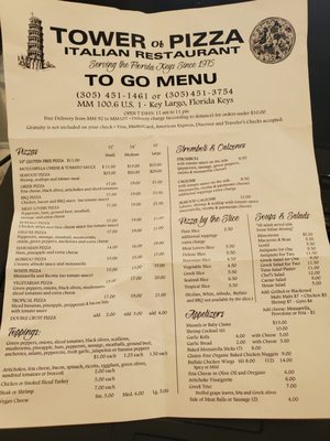 Menu photo 3 Tower Of Pizza Key Largo, FL Menu photo 3 Tower Of Pizza Key Largo, FL