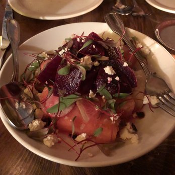 FnB - beets, melon, pumpernickel croutons, goat cheese, vadouvan - Gastropubs Near Me - Scottsdale, Arizona