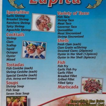Mariscos Lupita - Menu - Seafood Near Me - Chetumal, ROO