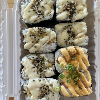 Shootz - 4 Pc Honey Coconut Shrimp Musubi and 2 Pc Spam Brulee Musubi from #4 - Hawaiian Near Me - Ontario, California