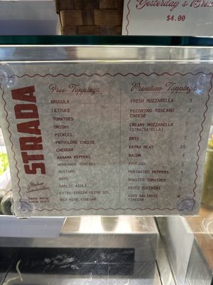 Menu photo 2 Strada Fresno, CA Menu photo 2 Strada Fresno, CA
