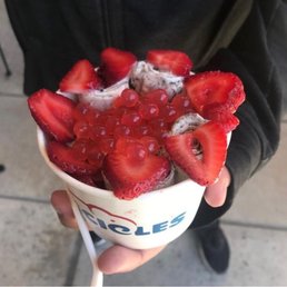 cookies n cream with strawberries & popping boba cookies n cream with strawberries & popping boba