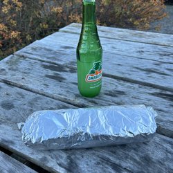 Tacos California - Burrito and Jarritos on a warm evening.