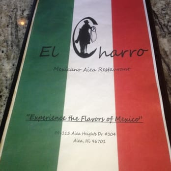 El Charro Mexicano - Menu cover and address - Mexican Near Me - Aiea, Hawaii