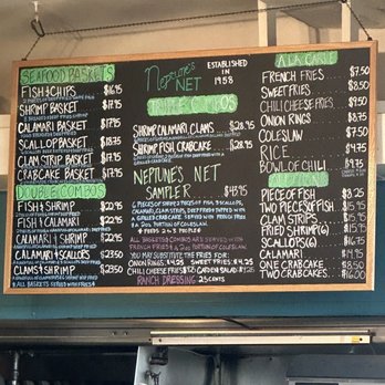Neptune's Net - Menu - Seafood Near Me - Malibu, California