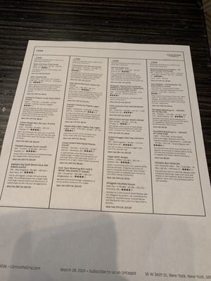 Menu photo 6 Clinton Hall 36 New York, NY Menu photo 6 Clinton Hall 36 New York, NY