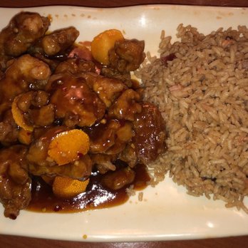 China King - Orange chicken and pork fried rice - Chinese Near Me - Springfield, Missouri