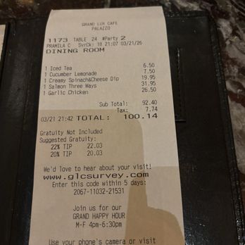 Grand Lux Cafe - Our bill, not bad for the strip - Desserts Near Me - Las Vegas, Nevada