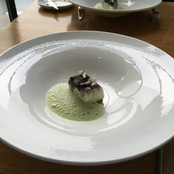 Commis - Poached halibut with fava beans, ramps, and charred lemon - New American Near Me - Oakland, California