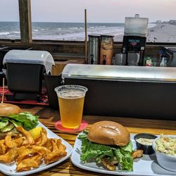 Boardwalk Bar - A couple of grouper sandwiches enjoying a beautiful evening.
