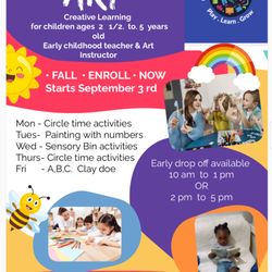 Creative Kids Station - Learn with Art drop off service for kids 2 1/2 to 5 years old