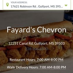 Fayard's Chevron on Canal Road - Hours, address, and phone number.