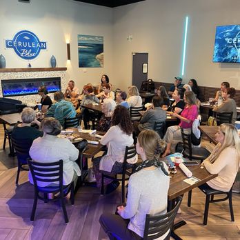 Cerulean Blue Coffee House - Ample seating for 50 guests in the back half of the coffee house. - Bakeries Near Me - Flower Mound, Texas Cerulean Blue Coffee House - Ample seating for 50 guests in the back half of the coffee house. - Bakeries Near Me - Flower Mound, Texas