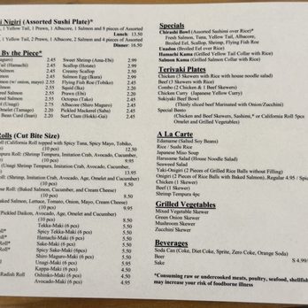 Musashi’s - Menu - Sushi Bars Near Me - Mission Viejo, California