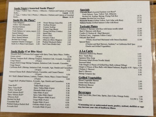 Menu photo 4 Musashi’s Mission Viejo, CA