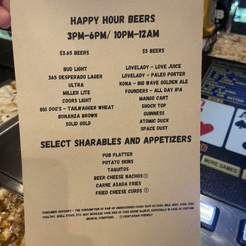 Pub 365 - Happy Hour Menu - Beer Bar Near Me - Las Vegas, Nevada