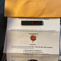 Goldrush Getaways - The mailer with matching numbers.