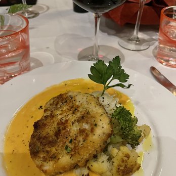 Osteria 177 - Chilean Seabass All'Astice - Herbs, Dijon Mustard and Panko breaded Chilean Seabass fillet over fresh Lobster reduction sauce - Italian Near Me - Annapolis, Maryland