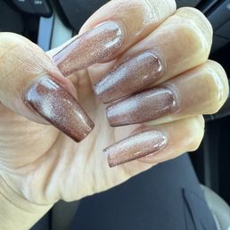 Gel X cat eye nails by T