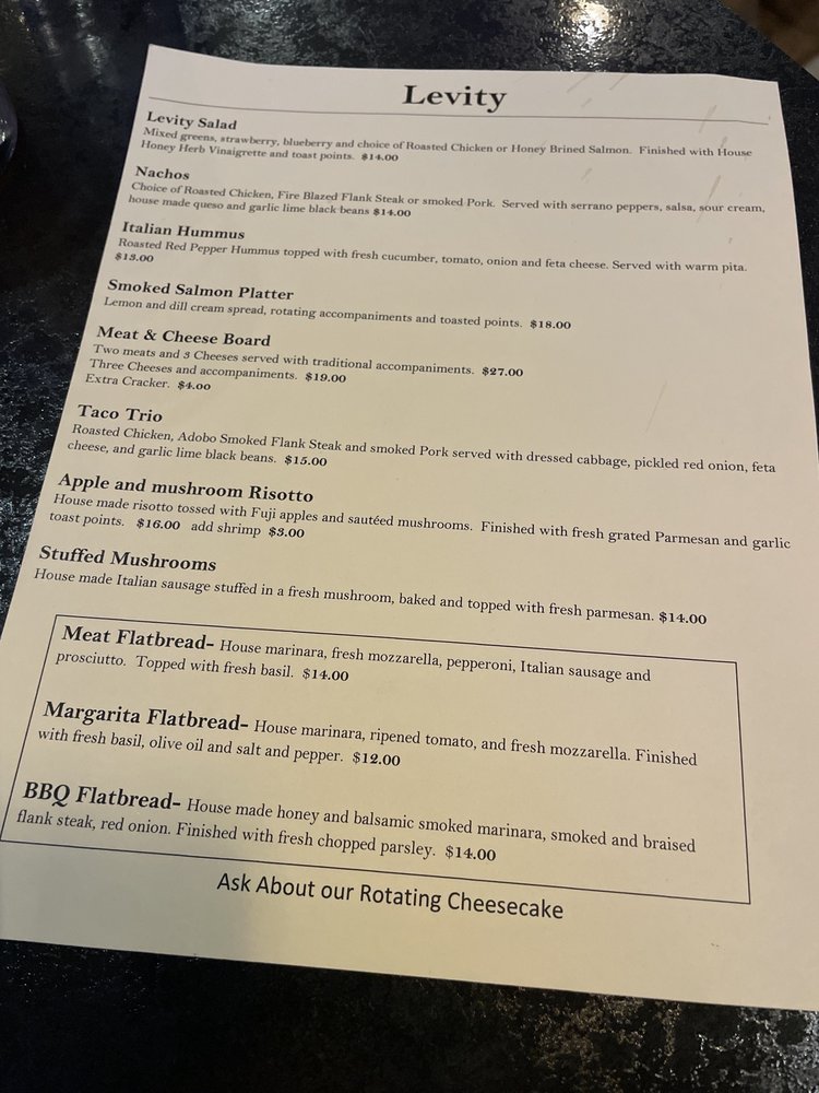 Social spots from Levity Bar and Bistro