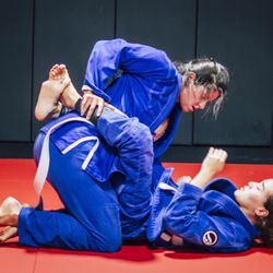 The Viking Academy - Two female students training during BJJ class.