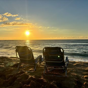 Sunset Beach Park - Beach chairs watching the sunset - Beaches Near Me - Haleiwa, Hawaii