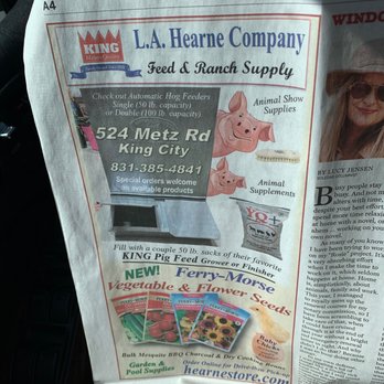 L.A. Hearne Company - King City Rustler Ad - Livestock Feed & Supply Near Me - King City, California L.A. Hearne Company - King City Rustler Ad - Livestock Feed & Supply Near Me - King City, California