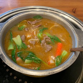 Chuan Pot - Spicy Miso Broth, Udon Noodles, Bok Choy, Imitation Crab Sticks, Beef - Hot Pot Near Me - Diamond Bar, California Chuan Pot - Spicy Miso Broth, Udon Noodles, Bok Choy, Imitation Crab Sticks, Beef - Hot Pot Near Me - Diamond Bar, California