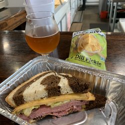 Local Butcher and Market - The chips are included the beer is just down the building at the Crocked Can.