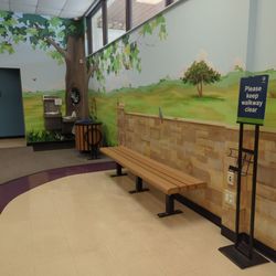 Benches all around the room