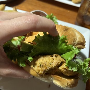 The Fork n Cork - Chickpea veggie burger! - New American Near Me - Wilmington, North Carolina The Fork n Cork - Chickpea veggie burger! - New American Near Me - Wilmington, North Carolina