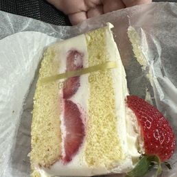 A slice of strawberry shortcake , it was $4.50 A slice of strawberry shortcake , it was $4.50