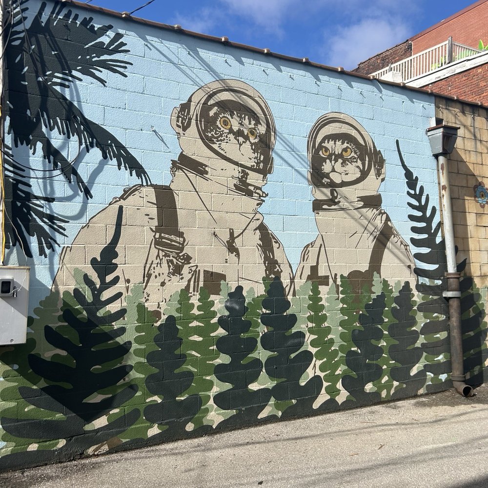 Space Cats Mural - Public Art Near Me - New Albany, Indiana