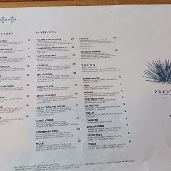 Presidio Cocina Mexicana - Menu - Mexican Near Me - Phoenix, Arizona