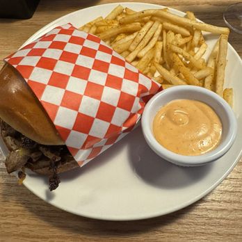 Easy Rider Diner - Steak and cheese sandwich with fries and fry sauce - Comfort Food Near Me - Indianapolis, Indiana Easy Rider Diner - Steak and cheese sandwich with fries and fry sauce - Comfort Food Near Me - Indianapolis, Indiana