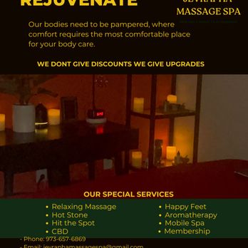 JevRapha Massage Spa - We don't give discounts; we give upgrades! - Massage Near Me - West Caldwell, New Jersey JevRapha Massage Spa - We don't give discounts; we give upgrades! - Massage Near Me - West Caldwell, New Jersey