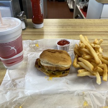 Old Town Drive-In - Bacon Cheese Burger, Fries, and Chocolate Shake. - Burgers Near Me - Saginaw, Michigan Old Town Drive-In - Bacon Cheese Burger, Fries, and Chocolate Shake. - Burgers Near Me - Saginaw, Michigan