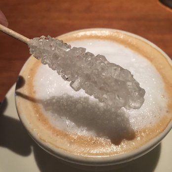 J. Alexander's - My cappuccino was served with a rock candy stir! - New American Near Me - Livonia, Michigan