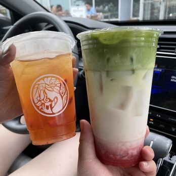 Teas'n You - Strawberry Matcha Dalgona and Peach Please - Bubble Tea Near Me - Vienna, Virginia Teas'n You - Strawberry Matcha Dalgona and Peach Please - Bubble Tea Near Me - Vienna, Virginia