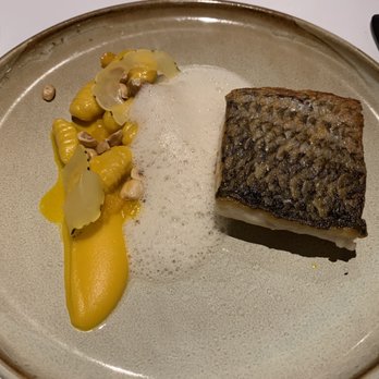 Monarque - Striped bass with mango flavoured gnocchi - Brasseries Near Me - Montreal, Quebec