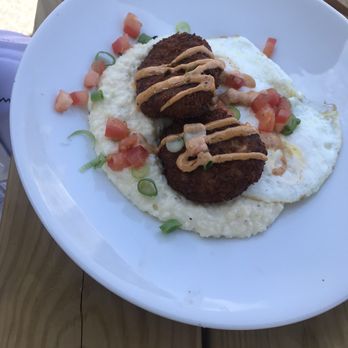 Milkweed - Salmon cakes with grits - New American Near Me - Boston, Massachusetts Milkweed - Salmon cakes with grits - New American Near Me - Boston, Massachusetts