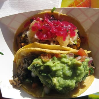 Border Grill - Top is Yucatan Pork Taco and Bottom is Carne Asada Taco - Food Trucks Near Me Border Grill - Top is Yucatan Pork Taco and Bottom is Carne Asada Taco - Food Trucks Near Me