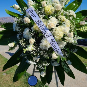 Gaby’s Flowers - Beautiful funeral arrangement only for $80! It includes a stand and a ribbon. This is my ribbon though.This is considered a medium spray. - Florists Near Me - Los Angeles, California