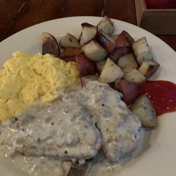Americana - Chicken fried steak (I added the ketchup) - New American Near Me - Seattle, Washington Americana - Chicken fried steak (I added the ketchup) - New American Near Me - Seattle, Washington
