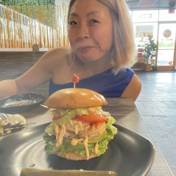 Bangkok Grill & Knockout Cafe - Same beautiful lady and an amazing sautéed shrimp Sammie!  Yum - Sandwiches Near Me - Tempe, Arizona