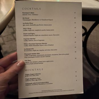Le Petit Paris - Cocktail menu - French Near Me - Los Angeles, California