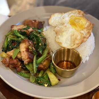 Mitr Thai - Kana Moo Krob Over Rice. - Thai Near Me - New York, New York