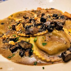 Maggiano's Little Italy - Mushroom Ravioli- balsamic mushrooms, garlic breadcrumbs, marsala cream sauce. Delicious!