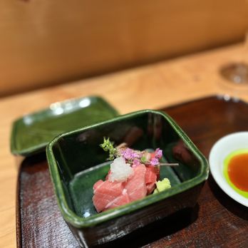 Hashiri Bettei Kaiseki Aoki - a bowl of hashiri with a side of sauce - Japanese Near Me - Saratoga, California Hashiri Bettei Kaiseki Aoki - a bowl of hashiri with a side of sauce - Japanese Near Me - Saratoga, California
