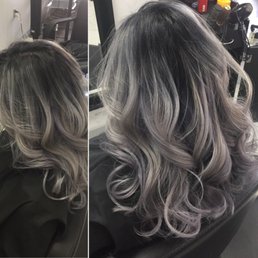 My black and silver balayage :) My black and silver balayage :)